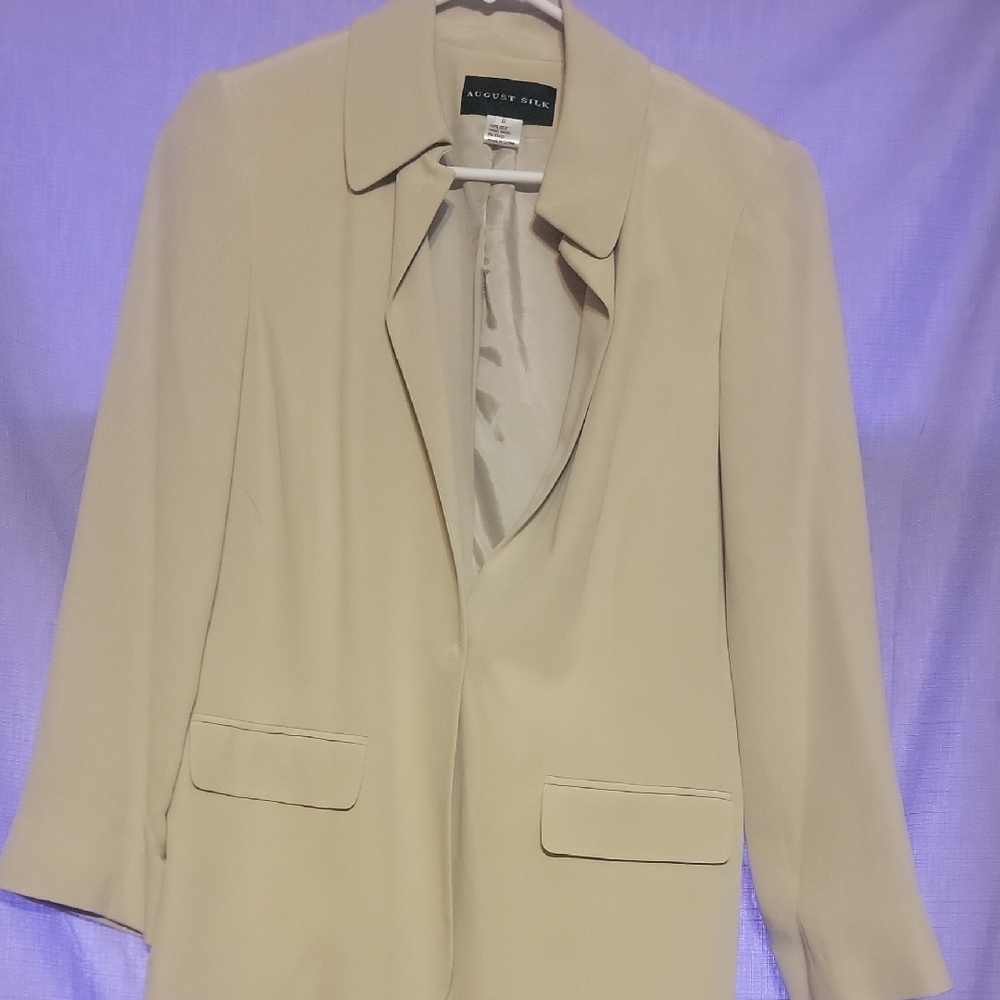 august silk Light Beige Single-Button Women's Blazer